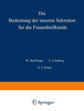 book Die Bedeutung der inneren Sekretion für die Frauenheilkunde