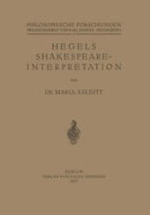 book Hegels Shakespeare- Interpretation