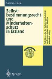 book Selbstbestimmungsrecht und Minderheitenschutz in Estland