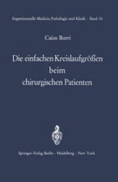 book Die einfachen Kreislaufgrößen beim chirurgischen Patienten