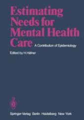 book Estimating Needs for Mental Health Care: A Contribution of Epidemiology