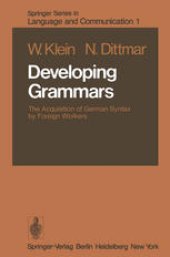 book Developing Grammars: The Acquisition of German Syntax by Foreign Workers