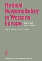 book Medical Responsibility in Western Europe: Research Study of the European Science Foundation