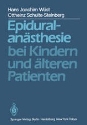 book Epiduralanästhesie bei Kindern und älteren Patienten