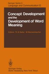 book Concept Development and the Development of Word Meaning