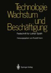 book Technologie, Wachstum und Beschäftigung: Festschrift für Lothar Späth