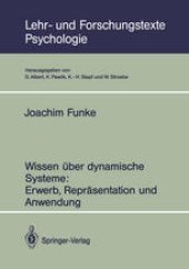 book Wissen über dynamische Systeme: Erwerb, Repräsentation und Anwendung