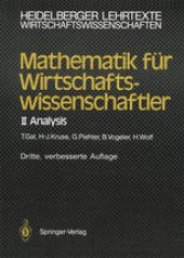 book Mathematik für Wirtschaftswissenschaftler: II Analysis