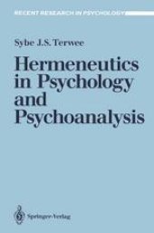 book Hermeneutics in Psychology and Psychoanalysis