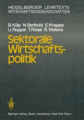 book Sektorale Wirtschaftspolitik