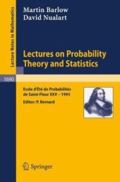 book Lectures on Probability Theory and Statistics: Ecole d'Eté de Probabilités de Saint-Flour XXV—1995