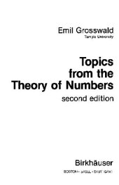 book Topics from the theory of numbers