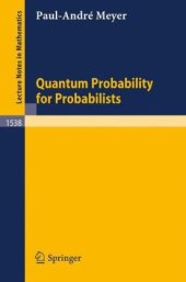 book Quantum Probability for Probabilists