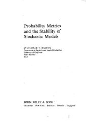 book Probability metrics and the stability of stochastic models
