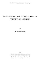 book An Introduction to the Analytic Theory of Numbers