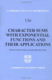 book Character sums with exponential functions and their applications