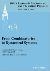 book From combinatorics to dynamical systems: journées de calcul formel, Strasbourg, March 22-23, 2002