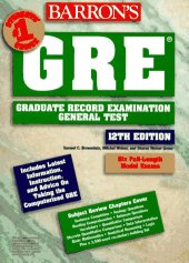 book Barron's GRE: Graduate Record Examination General Test 