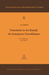 book Fortschritte in der Kinetik der Homogenen Gasreaktionen