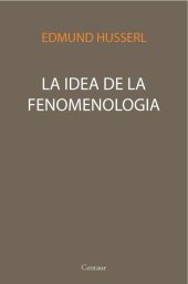 book La Idea de la Fenomenologia