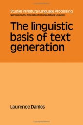 book The Linguistic Basis of Text Generation