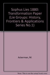 book Sophus Lies 1880: Transformation Paper