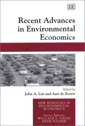 book Recent Advances in Environmental Economics