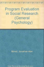 book Program Evaluation in Social Research