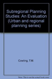 book Sub-Regional Planning Studies: an Evaluation