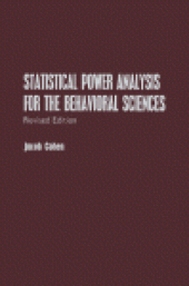 book Statistical Power Analysis for the Behavioral Sciences