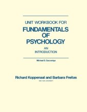 book Unit Workbook for Fundamentals of Psychology. An Introduction