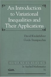 book An introduction to variational inequalities and their applications