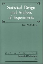 book Statistical design and analysis of experiments