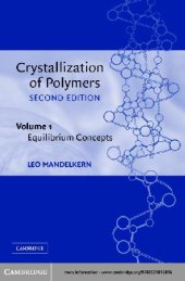 book Crystallization of polymers. Volume 1, Equilibrium concepts