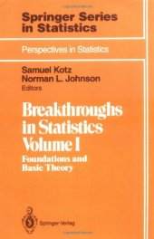 book Breakthroughs in Statistics: Volume 1: Foundations and Basic Theory 