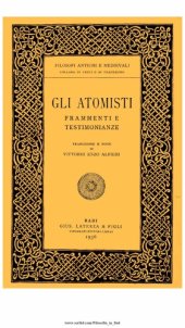 book Gli atomisti. Frammenti e testimonianze