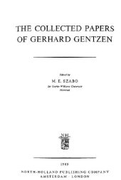 book The collected papers of Gerhard Gentzen