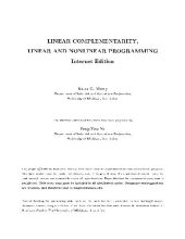 book Linear complementarity, linear and nonlinear programming