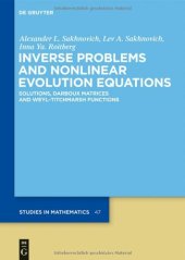 book Inverse Problems and Nonlinear Evolution Equations