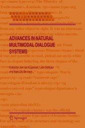 book Advances in Natural Multimodal Dialogue Systems