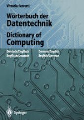 book Wörterbuch der Datentechnik / Dictionary of Computing: Englisch-Deutsch / Deutsch-Englisch