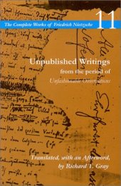 book Unpublished Writings from the period of Unfashionable Observations