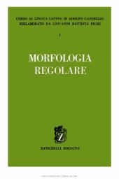 book Corso di lingua latina: morfologia regolare