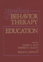 book Handbook of Behavior Therapy in Education