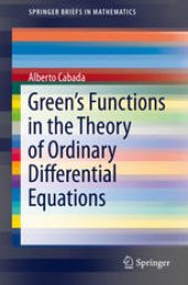 book Green’s Functions in the Theory of Ordinary Differential Equations