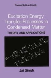 book Excitation Energy Transfer Processes in Condensed Matter: Theory and Applications