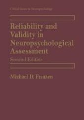 book Reliability and Validity in Neuropsychological Assessment