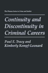 book Continuity and Discontinuity in Criminal Careers