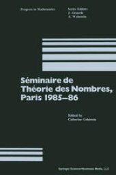 book Séminaire de Théorie des Nombres, Paris 1985–86