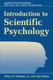 book Introduction to Scientific Psychology